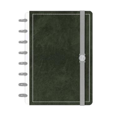 Imagem de Caderno De Disco Capa Dura Inteligente 80 Folhas Solid Touch(P (14 x 20 cm),Couro Verde)