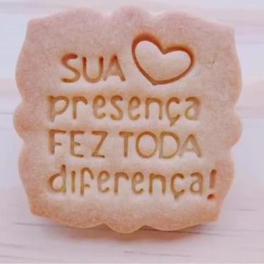 Imagem de Cortador Biscoito Sua Presença Fez Toda Diferença 6,5CM Lembrança Fest
