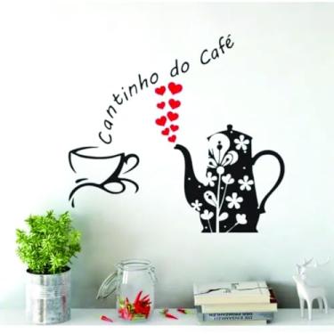Imagem de Adesivo Parede Cozinha Cantinho Do Café Xícara Coração