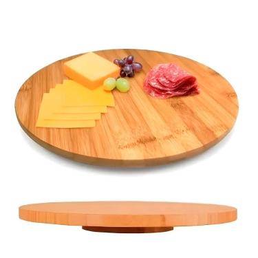 Imagem de Tábua De Frios Bambu Giratória 360º Petisqueira Cozinha