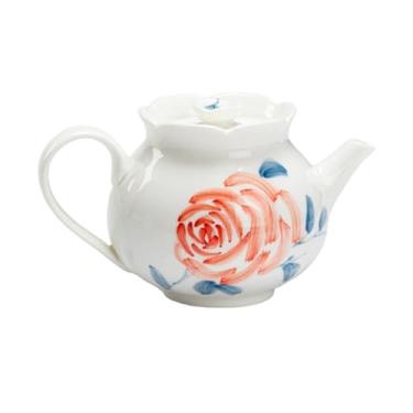 Imagem de Conjunto de chá de gongfu pintado à mão boutique – rosa romântica em porcelana branca pura, inclui mini bule, Gaiwan, xícaras de chá e bandeja de chá, conjunto de cerimônia de chá, conjunto de chá