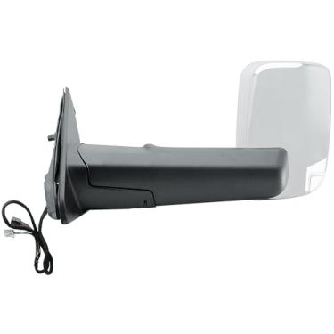 Imagem de Espelho de reboque da porta do lado esquerdo do motorista elétrico e vidro aquecido com BLIS (sensor de ponto cego), tampa traseira cromada, luz de seta, luz de poça e sensor de temperatura dobrável