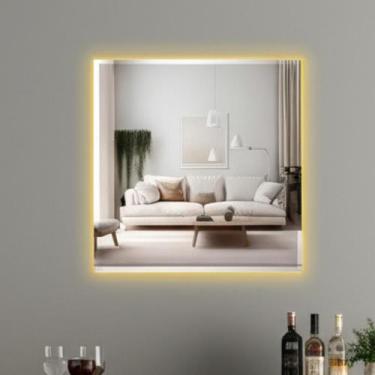 Imagem de Espelho Quadrado Lapidado Led 50x50 Indireto Decorativo Luxo - Group R