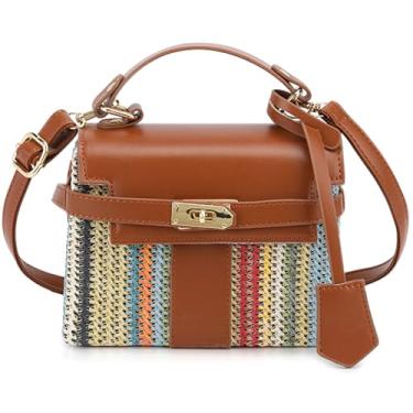 Imagem de QTKJ Bolsa de praia de palha para mulheres, sacola, bolsa para férias, viagens, uso diário (estilos 604