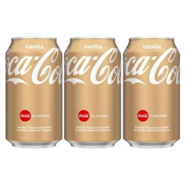 Imagem de Refrigerante Coca Cola Baunilha Vanilla Caixa 3 Latas 355Ml