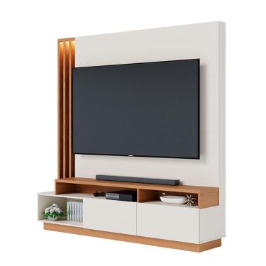 Imagem de Estante para Home Theater e TV até 65 Polegadas Humaitá Off White e Freijó