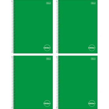 Imagem de Kit 4 Caderno Universitário 1 Matéria 96fls Zoom Tilibra, Verde