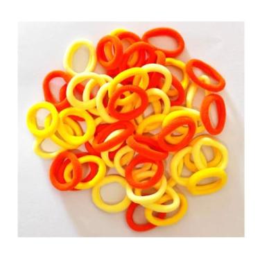 Imagem de 250 peças de laços de cabelo de bebê de algodão para meninas e crianças, faixas de cabelo sem costura para crianças, suportes elásticos de rabo de cavalo (laranja)