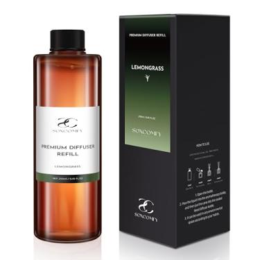 Imagem de SOXCOMFY Óleo difusor de óleos essenciais de luxo para refil de difusor e aromatizador de ar, fragrância natural de longa duração para casa e perfume de hotel para difusores - 250 ml, capim-limão