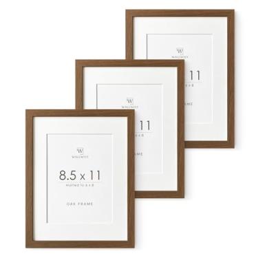 Imagem de Moldura de madeira de carvalho maciça, 21 x 27 cm, com tapete para 15 x 20 (o tamanho da abertura é 14 x 19 cm), molduras de carvalho natural 29 x 21 cm, para exibição de parede e mesa, (conjunto de 3