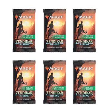 Imagem de 6 Packs Magic: The Gathering Set Booster Pack Lot MTG Zendikar Rising