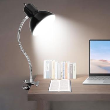 Imagem de WangJiaTai Luminária De Mesa, Luminária Led Com Grampo Para Proteção Ocular, Lâmpada De Leitura Com Rotação De 360° E Clipe Para Pescoço De Ganso, Luminária Portátil Para Leitura, Luminária De Mesa
