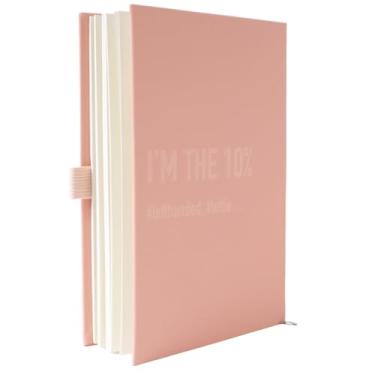 Imagem de King Mills Urby Diário canhoto com capa de couro. Série Lefty Stuff. Cadernos para canhotos pautados universitários, 200 páginas, papel premium 80GSM. Tamanho carta dos EUA. 28 x 21,6 cm. Rosa