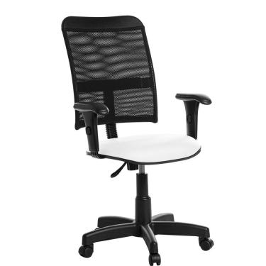 Imagem de Cadeira De Escritório Giratória Tela Com Braço Branco Rce