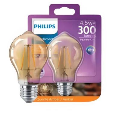 Imagem de Lâmpada Led Filamento Philips 4.5w 127v E27 2200k Dimer