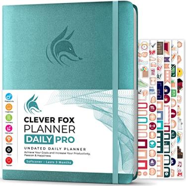 Imagem de Clever Fox Planner Daily Pro – 21,5 x 28 cm Tamanho A4 Planejador de vida diária e diário de gratidão para aumentar a produtividade, gerenciamento de tempo e atingir seus objetivos - sem data - dura 3