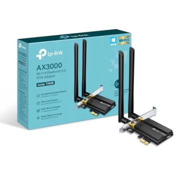 Imagem de Cartão WiFi TP-Link 6 AX3000 PCIe para PC com dissipador de calor| Bluetooth 5.0 | Adaptador sem fio de banda dupla 802.11AX com MU-MIMO, latência ultraleve | Suporta Windows 10