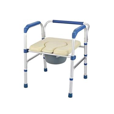 Imagem de Cadeira de banheiro dobrável para idosos/cadeira de banheiro portátil de liga de alumínio cadeira de banheiro dobrável para adultos pode suportar 100 kg adequada para mulheres grávidas idosas, cadeira