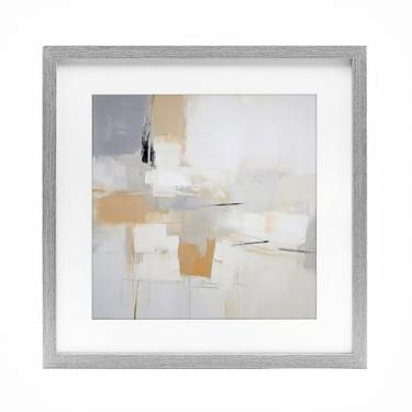 Imagem de Stupell Industries Impressão emoldurada amarela abstrata visionários cinza design sob vidro por Irena Orlov, 13 x 13