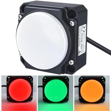 Imagem de ZJWZJH Luzes de aviso industriais de 80 mm 24 V, 3 cores 1 camada, luz de torre de alarme, com campainha à prova d'água vermelha e verde fiação inferior ou lateral dos semáforos