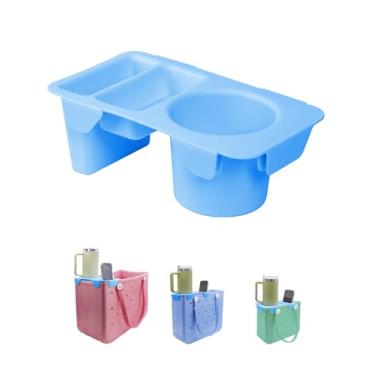 Imagem de DGLOZE Bandeja superior para bolsa Bogg GG) / Grande/Média - Suporte de copo e organizador de bolsa de praia com compartimento para telefone - impermeável, fácil de limpar, acessórios ao ar livre