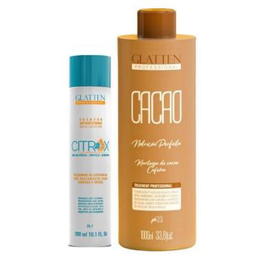 Imagem de Glatten Citrox Shampoo 300 ml e Escova Cacao Nutrição Perfeita 1 Litro