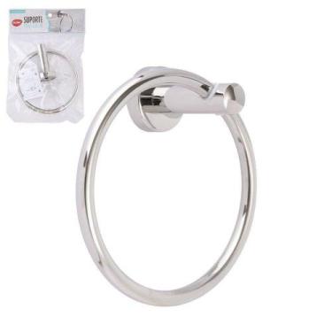 Imagem de Suporte Toalha Circular Aço Inox 16,5cm X 16,5cm X 9cm - CLINK