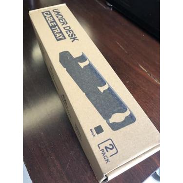Imagem de Bandeja de fio elétrico sob a mesa de gerenciamento de cabos 40,6 cm, organizador de cabos de mesa perfeito para esconder cabos e tiras de energia para escritório, dormitório, banheiro e mais rack (1