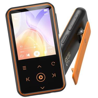 Imagem de Leitor MP3 AGPTEK M2 64GB com clipe, Bluetooth 5.3 de 1,8", laranja