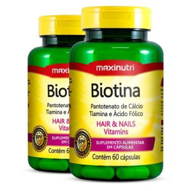 Imagem de Kit 2 Biotina Hair & Nails Vitamins Maxinutri 60 Cápsulas