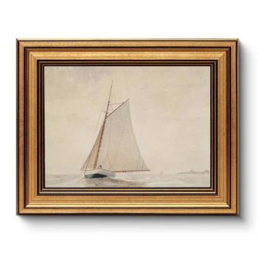 Imagem de Arte de parede HUARCEY Pintura vintage emoldurada em ouro com vista pa