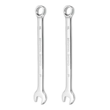 Imagem de HARFINGTON 2 peças chave de combinação 10 mm caixa métrica de 12 pontos e chave inglesa de extremidade dupla CR-V de extremidade aberta para reparo de máquinas de móveis de tubos automotivos, faça