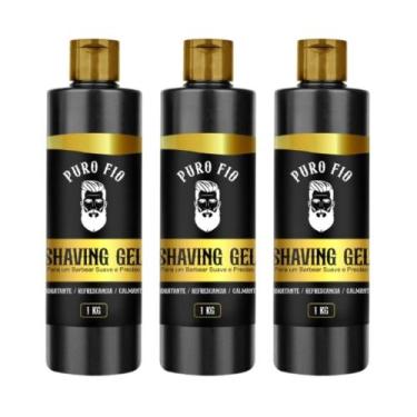 Imagem de Kit 3x Shaving em Gel de Barbear Mentolado Puro Fio 1kg - Profissional