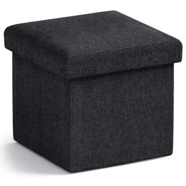 Imagem de Otomano de armazenamento Ornavo Home Dobrável Dobrável 30x30x30cm