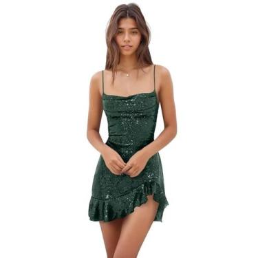 Imagem de Vestido de boas-vindas EEMEII Sequin Mermaid Ruffles Emerald Sz 10