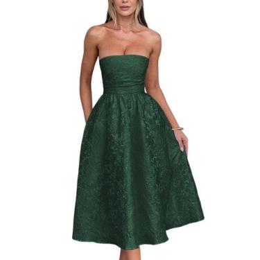 Imagem de Vestido de baile EEMEII 2025, jacquard acetinado, verde esmeralda, US1