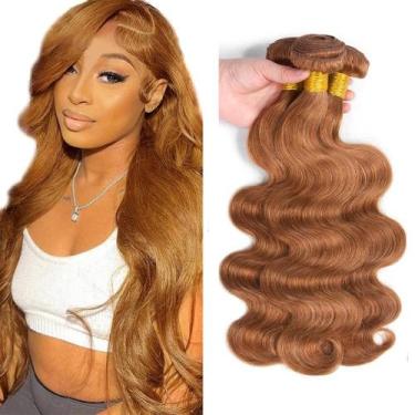 Imagem de Pacotes de cabelo AuokMar Color 30 Brown Body Wave 80cm 3x 100g