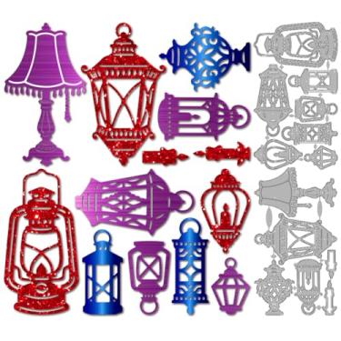 Imagem de MAYJOYDIY Candeeiro de mesa europeu vintage com corte de matriz de metal, estêncil, vela, lanterna, molde de gravação, ferramenta de scrapbooking para artesanato faça você mesmo, fazer cartões, álbuns