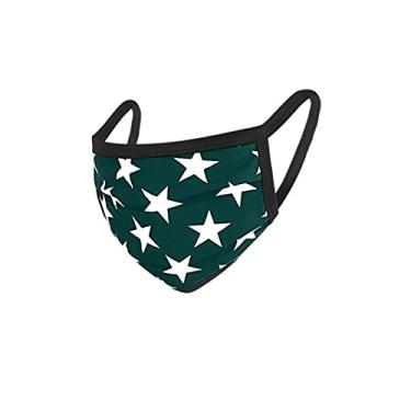 Imagem de Máscara facial de algodão reutilizável lavável pacote com 3 estampas verdes