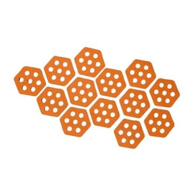 Imagem de kowaku 12 peças de almofadas de tração hexagonais para prancha de surfe, almofadas de, tapete antiderrapante, para skimboard, kiteboards, esportes, Laranja