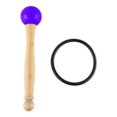 Imagem de WALFRONT Tigela de Tigela de Canto Bastão de Percussão Com Cabeça de Borracha e Maçaneta de Madeira para Tigelas de Cristal Cantando Lindas Lindas Som (Roxo)