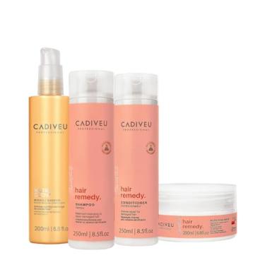 Imagem de Kit Cadiveu Essentials Hair Remedy Shampoo Condicionador Máscara e Nutri Glow Booster (4 produtos)