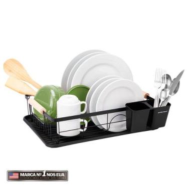 Imagem de Escorredor de Louças Pratos Com Bandeja Hamilton Beach Easy Dry Porta 