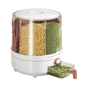 Imagem de Container De Armazenamento De Alimentos Rotativo Com 6 Compartimentos,