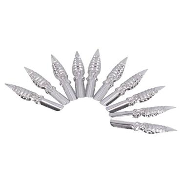 Imagem de 10pcs Caligrafia de Caligrafia, Mergulho Flexível de Caneta Cômica de Metal para Escrever Caligrafia de Assinatura de Pintura, Produziu Linhas e Texturas Suaves Com Escrita Confortável e Suficiente