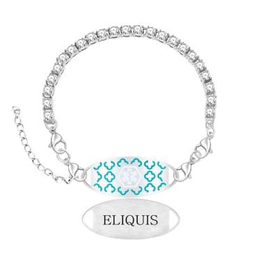 Imagem de Zircobic Pulseira feminina de identificação médica com corrente de tênis de zircão branco, placa gravada intercambiável, fecho lagosta ajustável, leve, hipoalergênica, para corrida, ao ar livre, uso