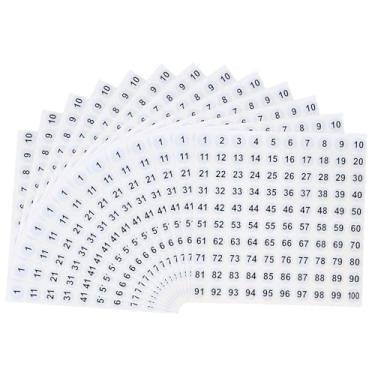 Imagem de Mini Skater 25 folhas 1 a 100 adesivos de vinil com números consecutivos pequenos adesivos redondos para organizar caixa de armazenamento armário sala de aula escritório casa (branco, 0,4 polegadas)