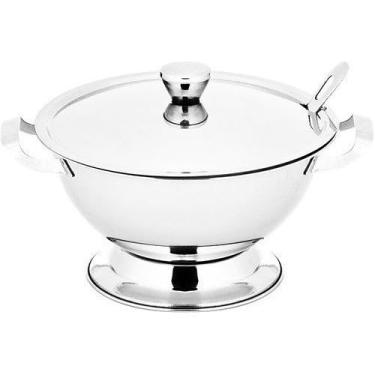 Imagem de Sopeira Com Concha e Tampa Inox Para Servir Caldo, Sopa