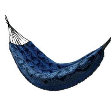 Imagem de Rede De Descanso Dormir Casal Indiana Gigante 4M Reforçada Estampas(AZUL)