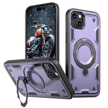 Imagem de SORAKA Capa para iPhone 15 com suporte,compatível com MagSafe,Capa iPhone 15 com chapa de ferro Capa resistente que absorve choques Proteção contra quedas de nível militar